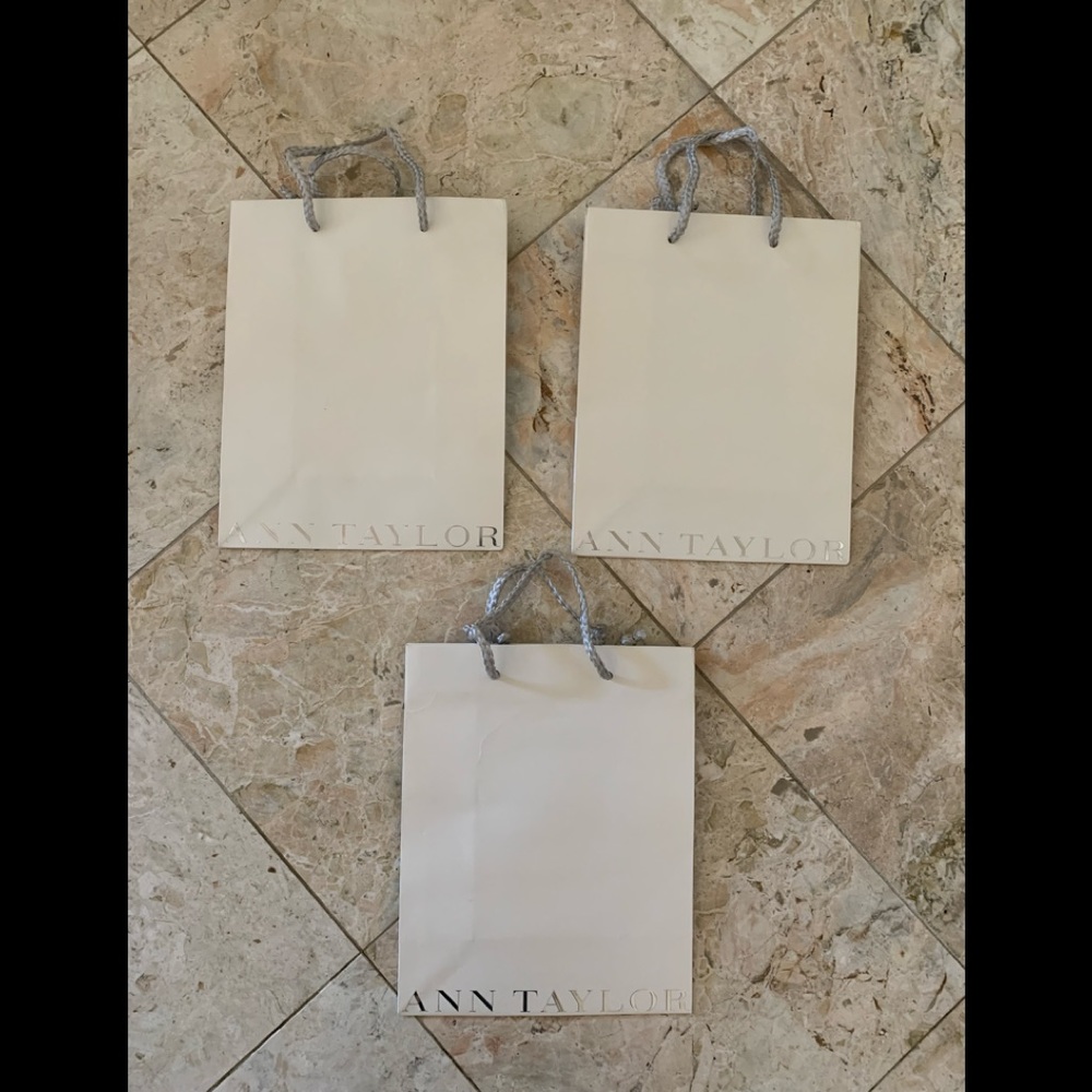 3 ANN TAYLOR Shopping Gift Bags 10" x 8" x 4" & Not Shown 4th Bag Will Include